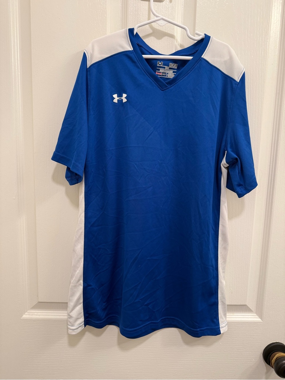 Under Armour Royal Blue and White V-Neck Athletic Shirt